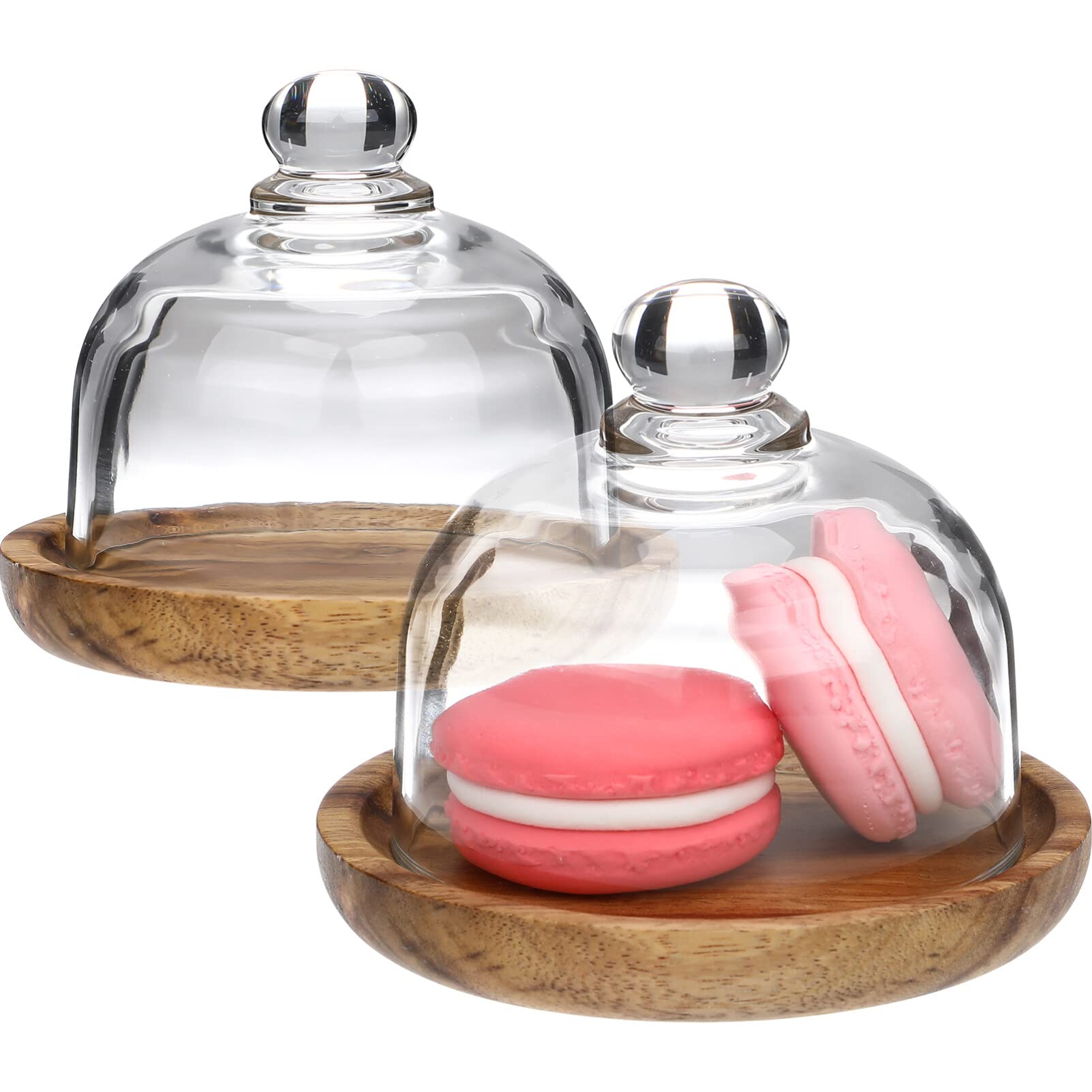 Présentoir en verre avec dôme YARNOW en cristal transparent pour mignardises