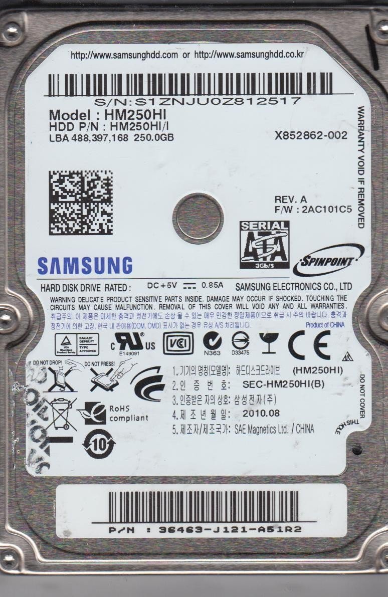 Samsung HM250HI 250GB SATA (M7) 2.5 inch Hard Disk Drive : Amazon