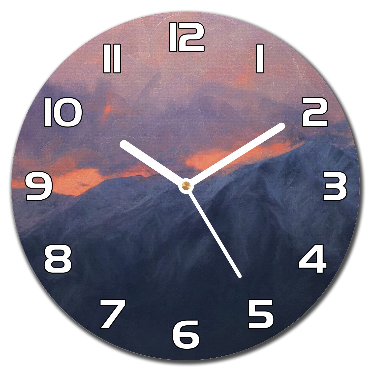 Horloge en verre cuisine résistante et lisible avec aiguilles blanches
