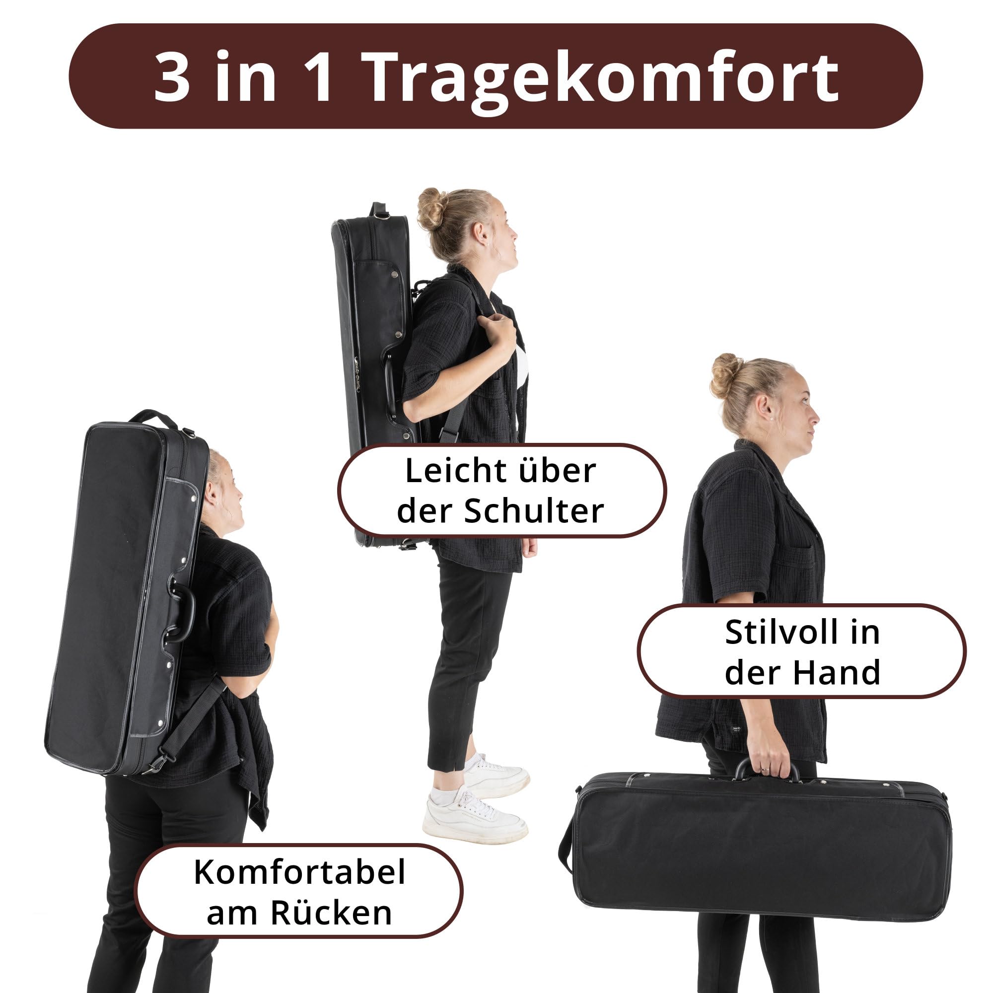Classic Cantabile Brioso Violine 4/4 Set (4/4 Violine, Decke aus massivem Fichtenholz, Boden & Zargen aus geflammtem Ahorn, inkl. Leichtkoffer, Bogen und Schulterstütze)