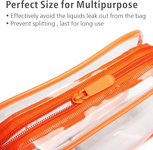 Miniatura 6 de PACKISM Bolsa de aseo transparente, paquete de 3 bolsas de aseo aprobadas por la TSA, bolsa de cosméticos de maquillaje de viaje para mujeres y