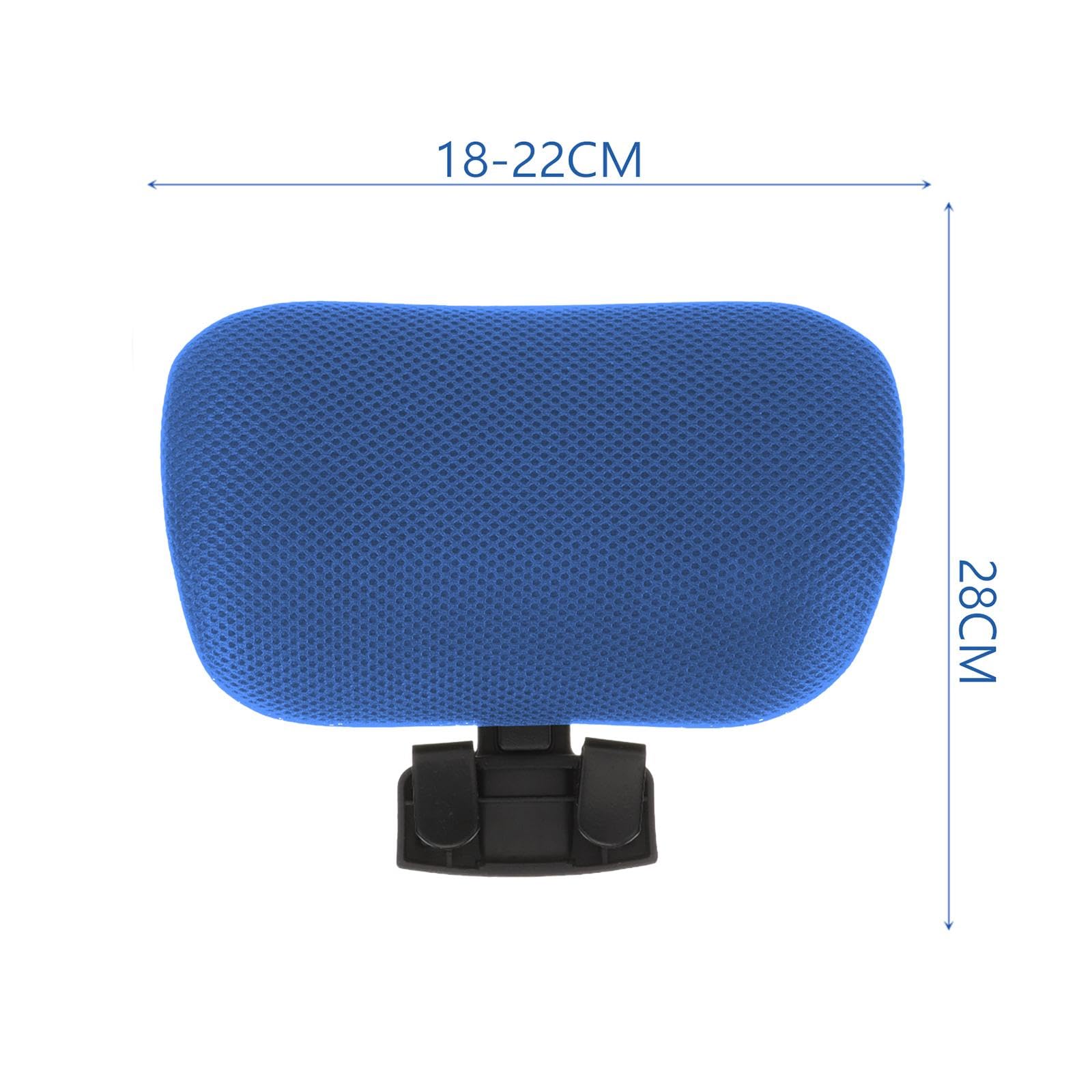 perfk Poggiatesta per Sedia da Ufficio Cuscino per la Testa per Sedia da Computer Facile da installare Cuscino per la Testa Staccabile Durevole Poggiatesta, Blu