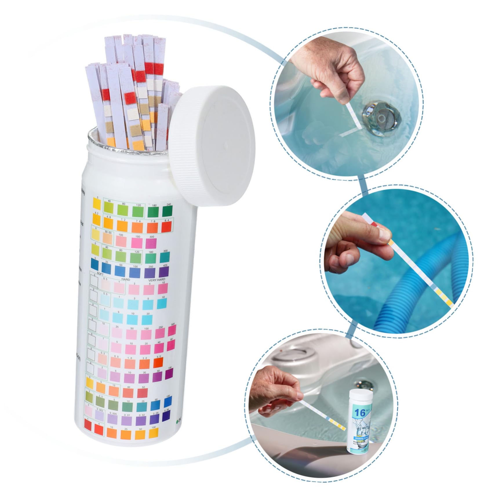 5 Set Strisce Reattive Per L'acqua Test Striscia Potabile Carta Indicatrice Della Qualità Dell'acqua Carta Indicatore Della Qualità Dell'acqua Kit Di Analisi Dell'acqua 100 Pezzi*5