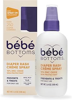Bébé Bottoms No-Rub Diaper Rash Cream Spray (100 ml) - Fragrance & Dye Free
