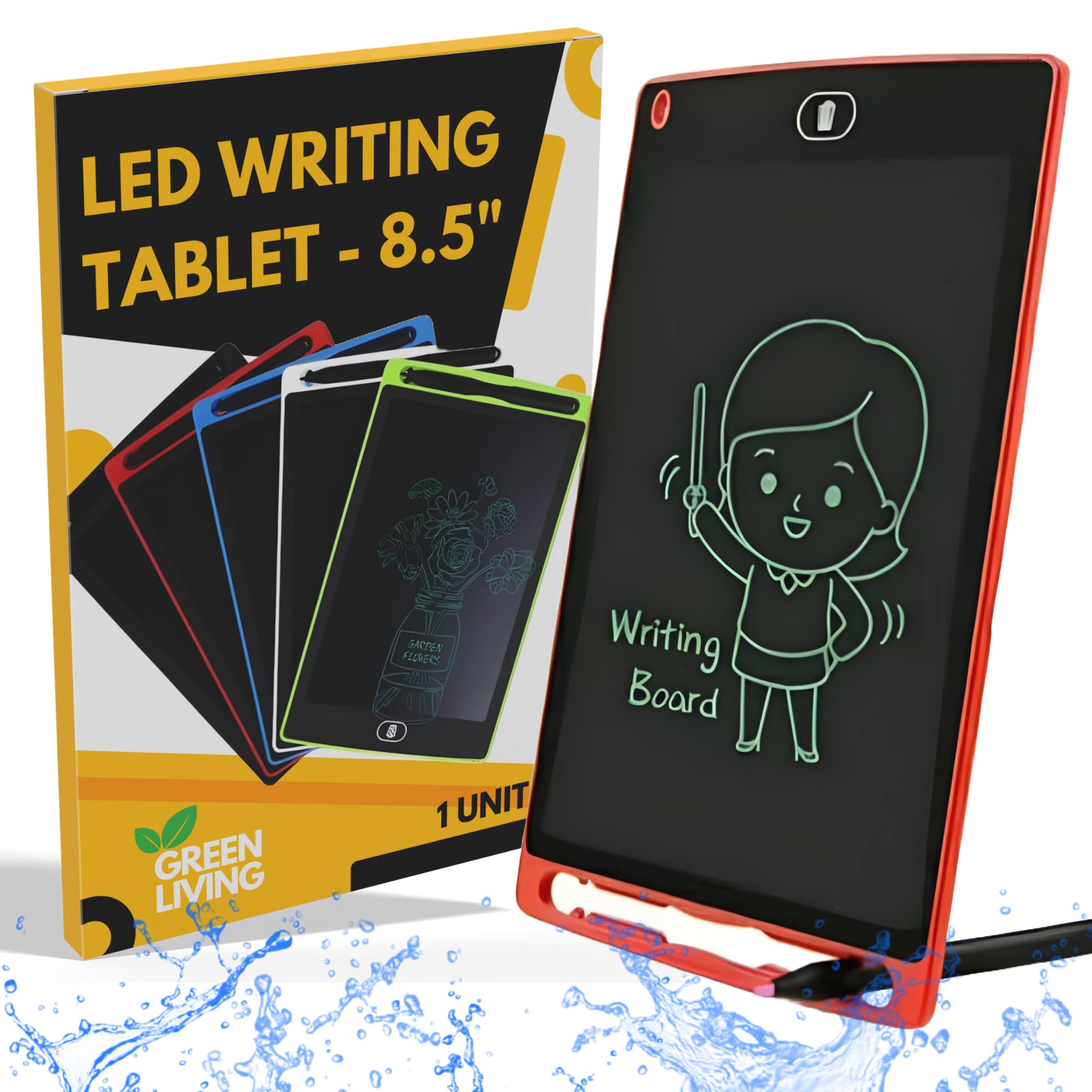 SYSSOL Magic LCD Writing Tablet - 8.5Inch Screen & Stylus, Re-writable Rechargeable Portable Eco-Friendly Drawing Pad, Ideal Gift for Kids Adults Girls Boys, for Playing Handwriting (Multicolor)