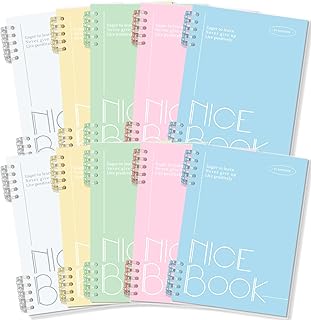 10 Pack A5 Campus Binder Notebooks Bulk, 8x5.5 Inch Light Colors Lined Paper Travel Journaling Notebooks, Composition Notebook for School Office Supplies, 60 Sheets 120 Pages