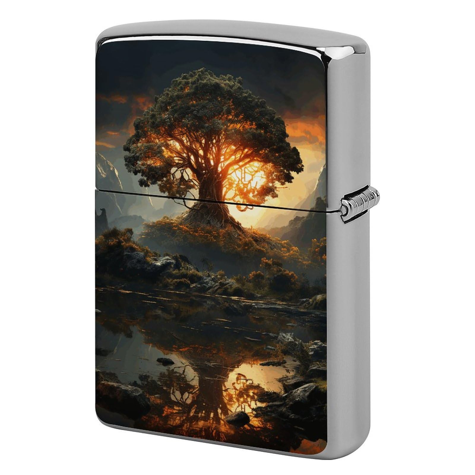 Fekiloot Style Natural Beauties Lighter Case Cover Metal Lighter Case