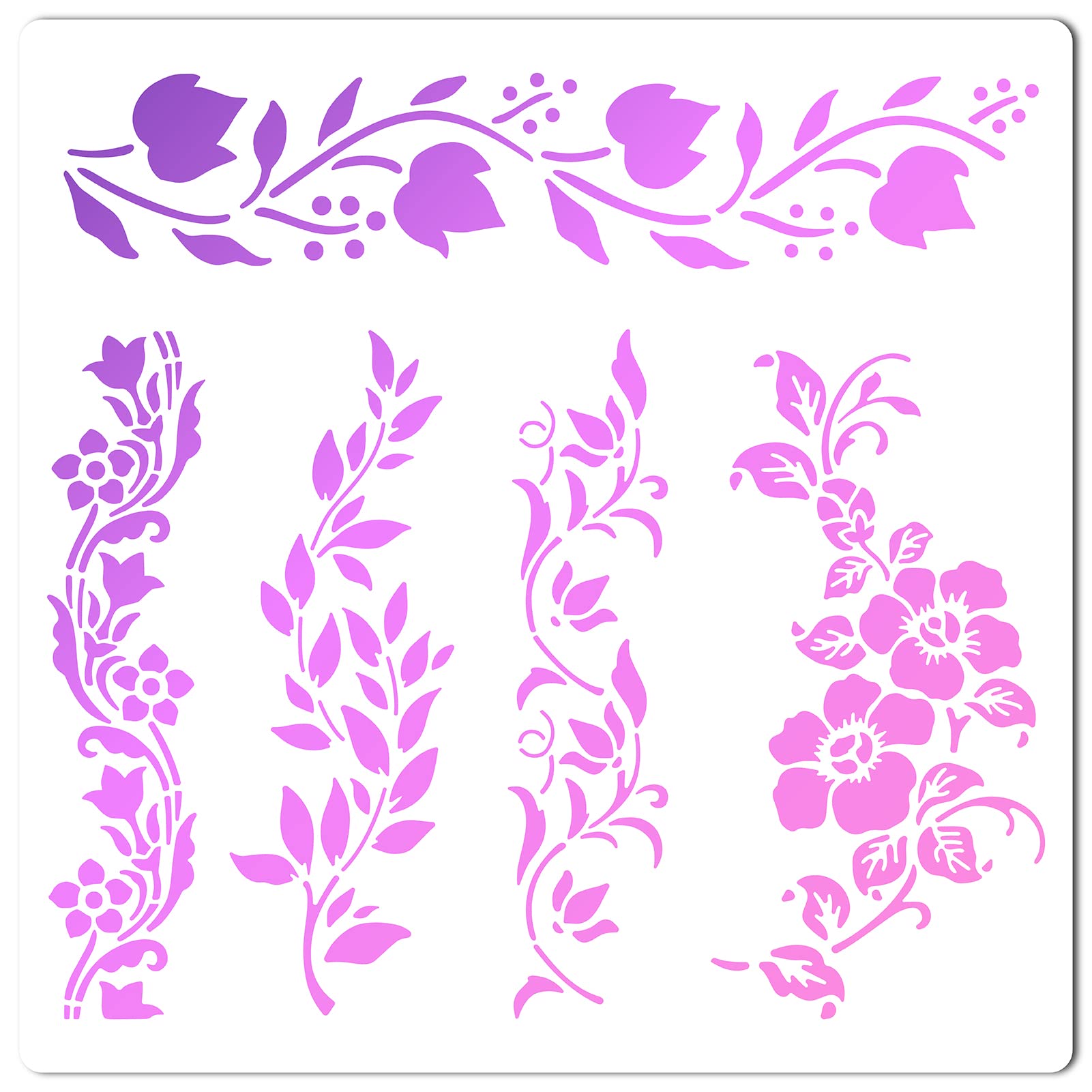 Amazon.com: GORGECRAFT 11.8x11.8 Flower Hollow Out Stencils Flower Vine Drawing Templates Reusable Large Size Spring Garden DIY Drawing Plants Floral Templates for Painting on Wood Floor Furniture Bag Cabinet