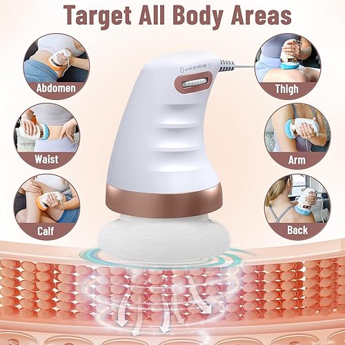 Miniatura 3 de Masajeador corporal eléctrico con 6 almohadillas lavables que no dañan la piel, herramienta para suavizar la piel para vientre, cintura, glúteos,