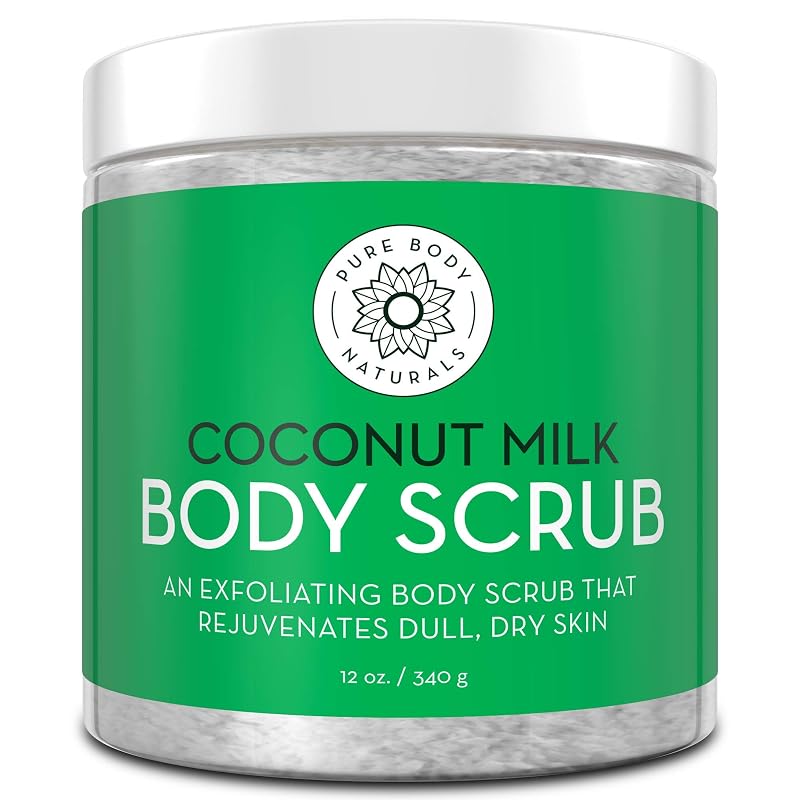 Esfoliante corporal de leite de coco com sal do Mar Morto Pure Body Naturals, 340 g