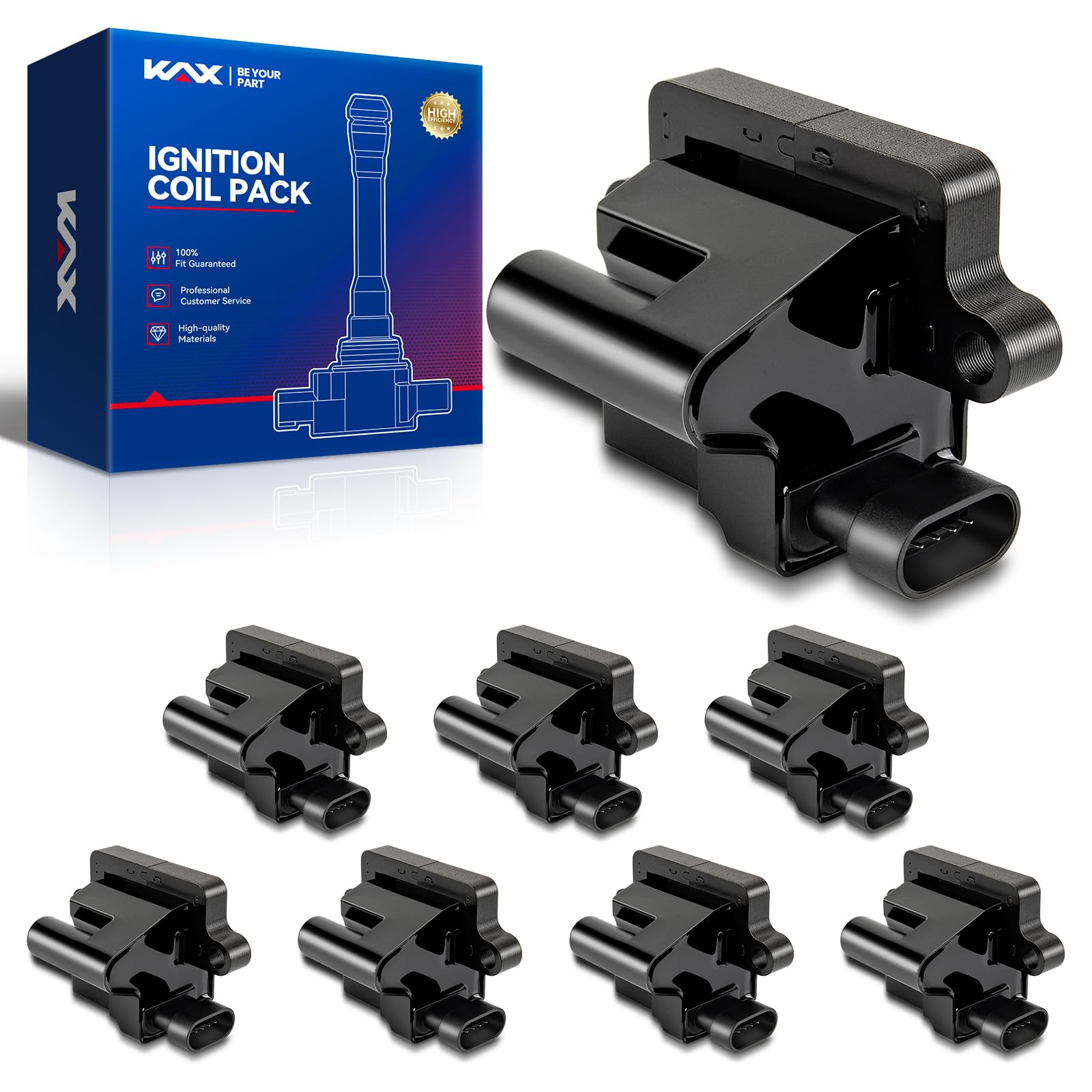 KAX Ignition Coil Pack Fit for Chevy Silverado 1500 1999-2006 4.8L/5.3L