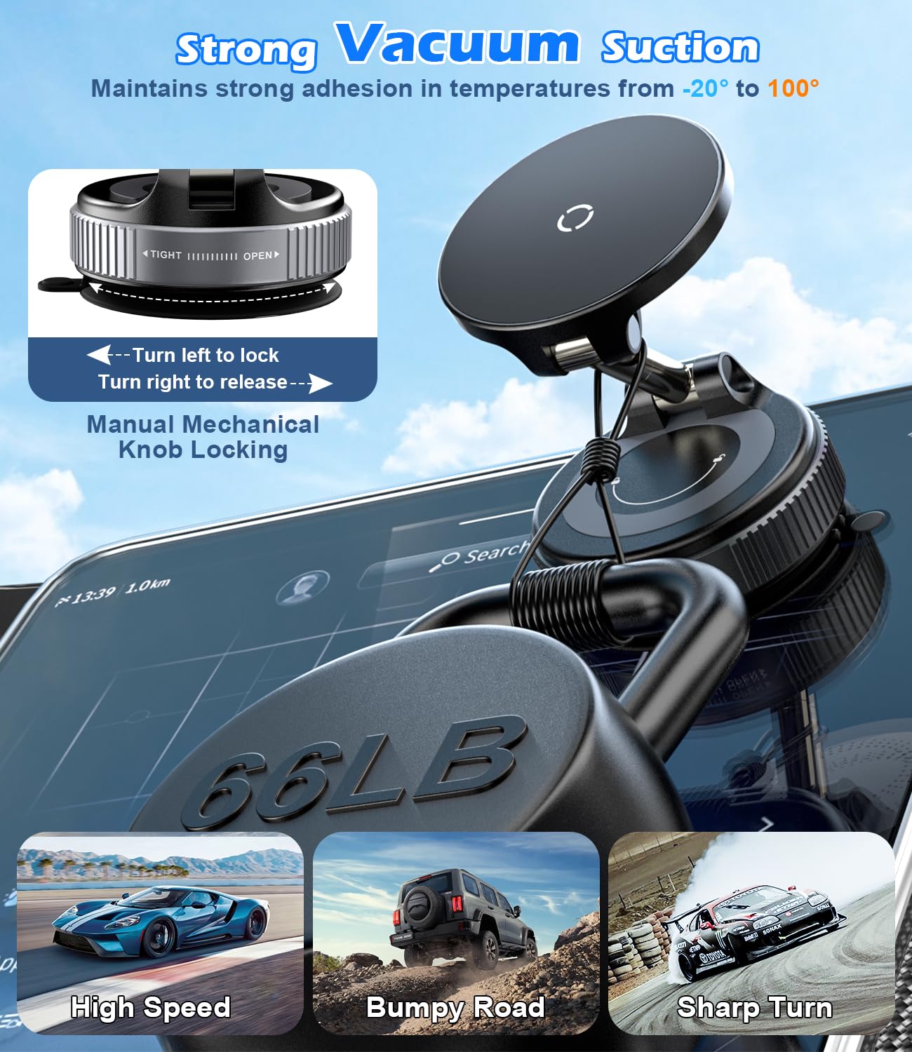ALAFLY 15W Snelladende Magnetische Autotelefoonhouder ALAFLY 15W Snelladende Magnetische Autotelefoonhouder