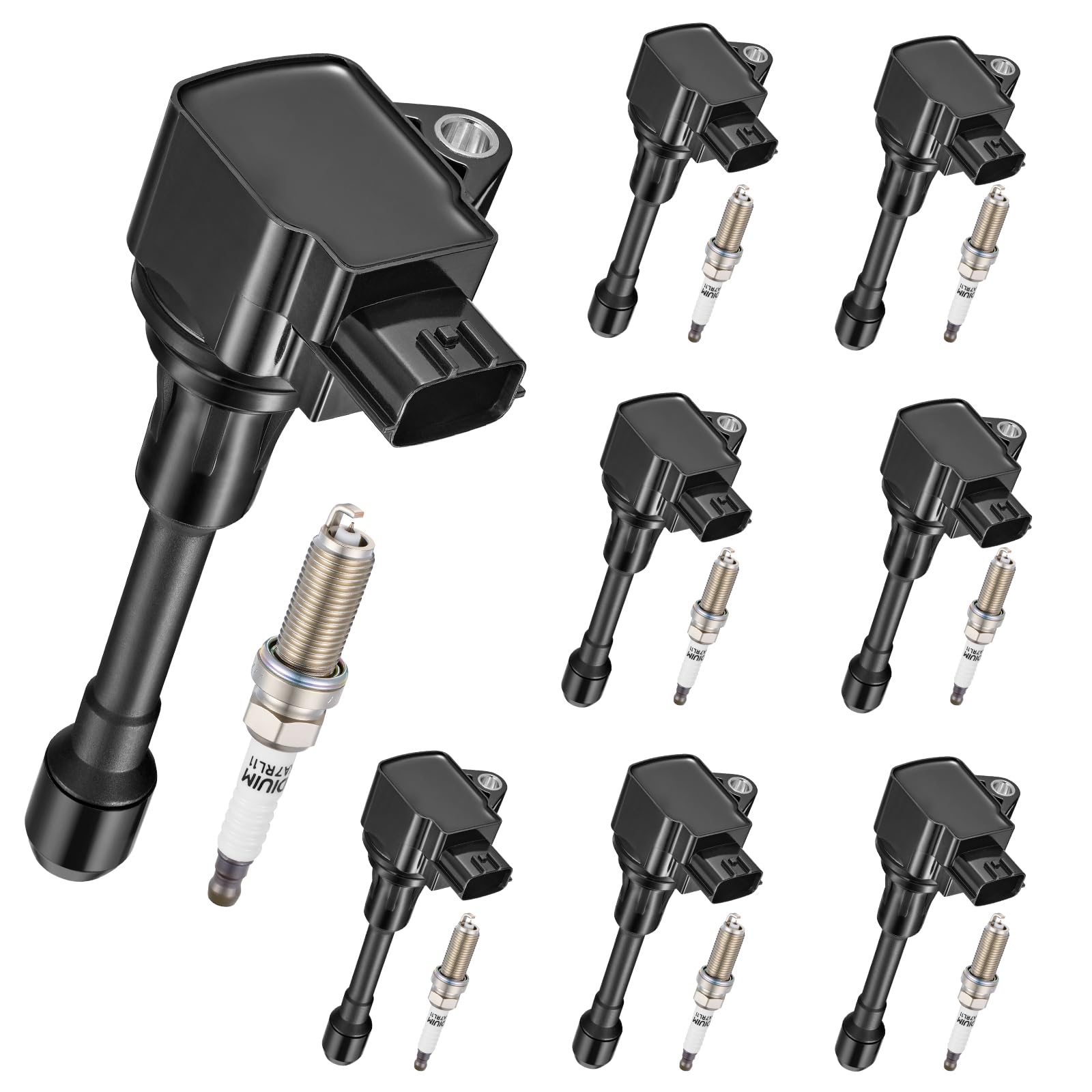 8 Ignition Coils &amp; 8 Spark Plugs UF677 93501 for INFINITI for Nissan