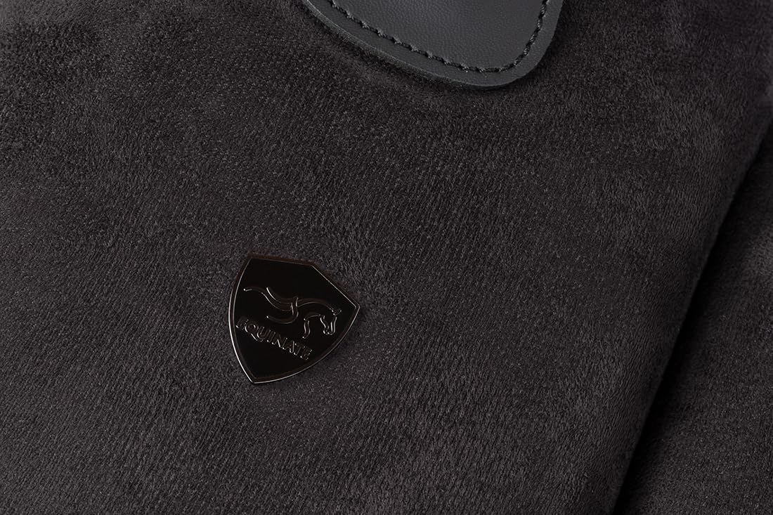 Equinate Coussin d'équitation Hamilton en daim synthétique Noir – Bareback Pad avec dessous en néoprène facile d'entretien – Coussin d'équitation Selle sans arbre