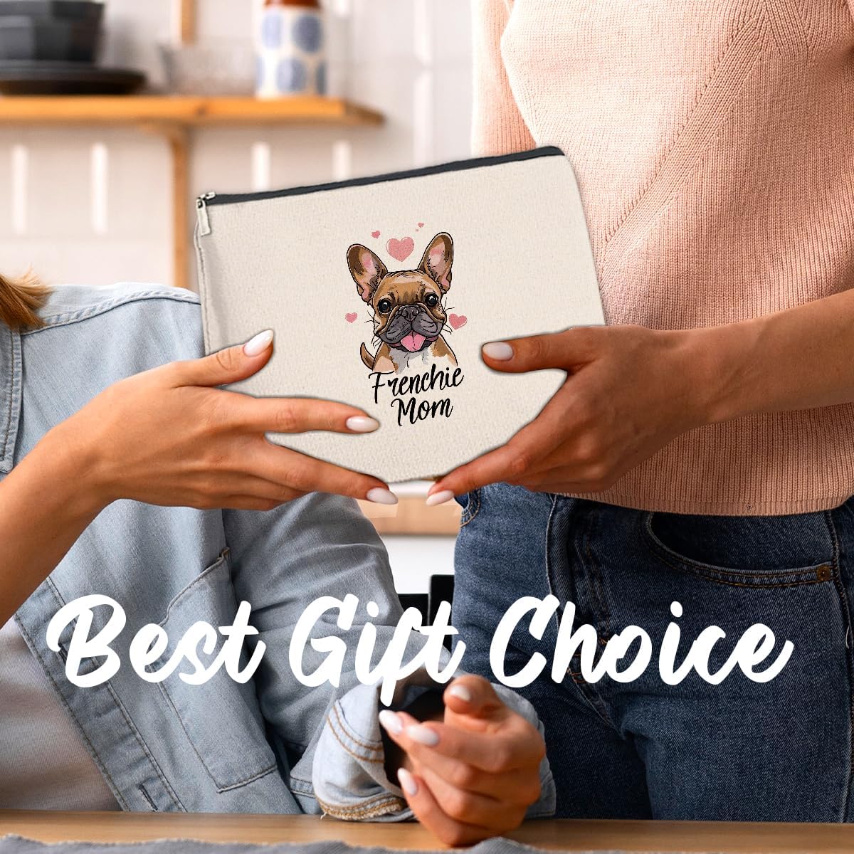 French Bulldog Gifts Makeup Bag for Women, Frenchie Mom Cosmetic Zipper Pouch Gifts for French Bulldog Lovers Dog Mom - Image 7