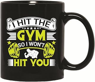 Gift that Promotes Gym Exercise Motivation for Fitness Enthusiasts 11oz 15oz Black Coffee Mug