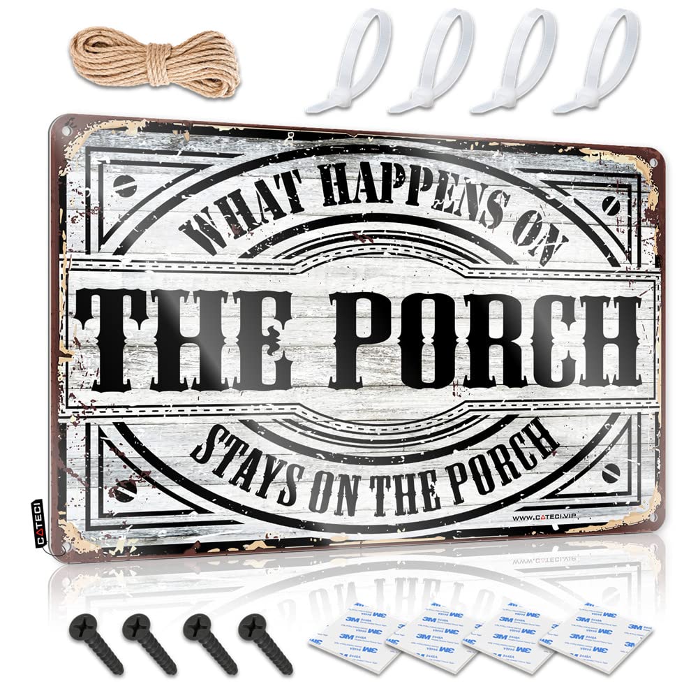 Home Bar Metal Signs What Happens On The Porch Stays On The Sign(30X40CM)