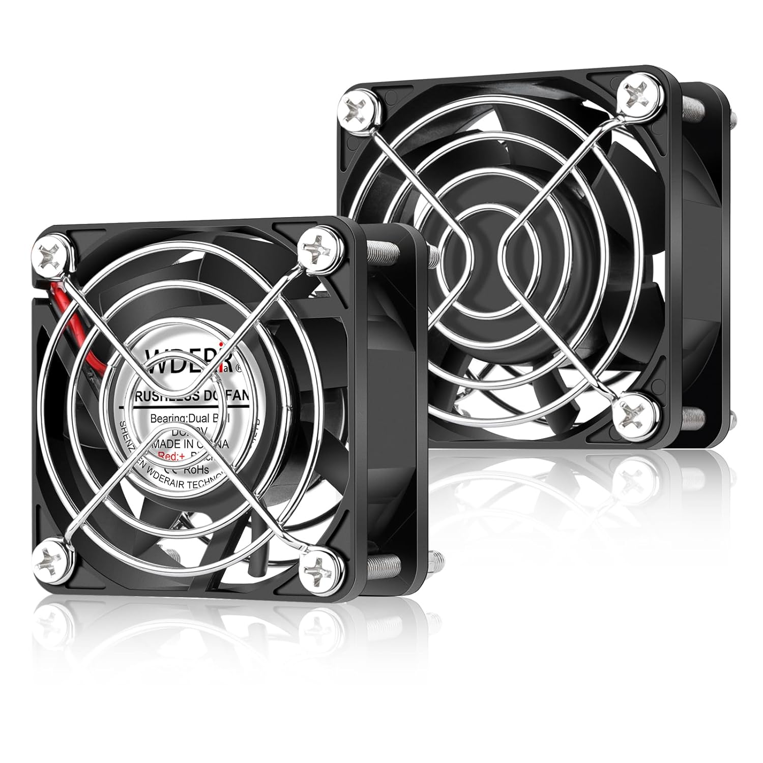 Mini 60mm x 25mm Small 12V Electronic Equipment DC Brushless Cooling Fan Dual Ball Bearing for DIY Cooling Ventilation Exhaust Projects 2-Pack