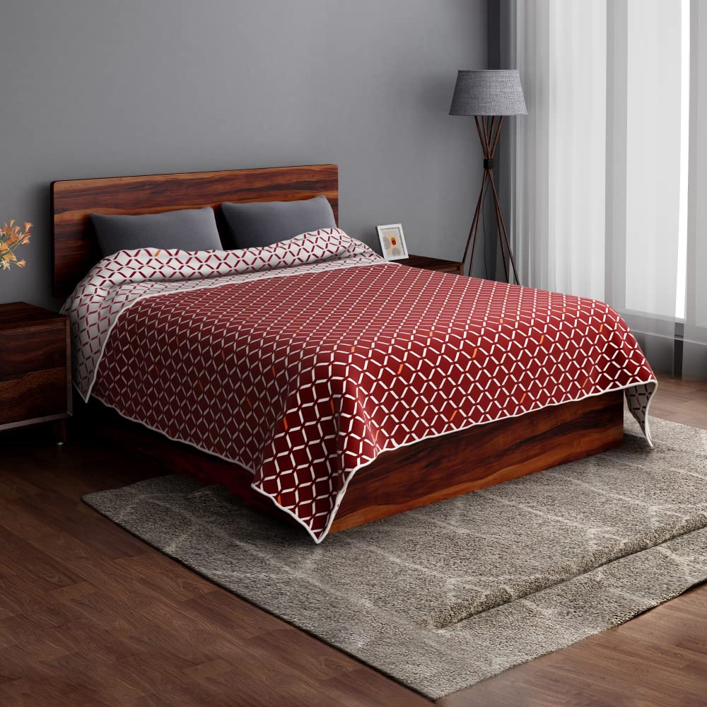 Sleepyhead Honeycomb - 120 Gsm Reversible Cotton Dohar | Ac Blanket (Double, 84" X 88", Maroon & White), 200 tc (B0C6KRJ38Q) Amazon Price History, Amazon Price Tracker
