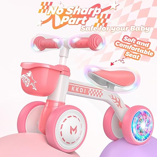 Miniatura 29 de Bicicleta de equilibrio para bebés de 1 a 2 años, bicicleta de bebé con iluminación colorida, regalos de primer cumpleaños para niños de 1 a 2 años