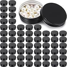 Patelai 64 Pieces Lip Balm Tin Containers Screw Top Round Tin Cans Aluminum Jar with Screw Lid, Empty Bottle Travel Cosmetic Sample Container for DIY(1 oz,Matte Black)