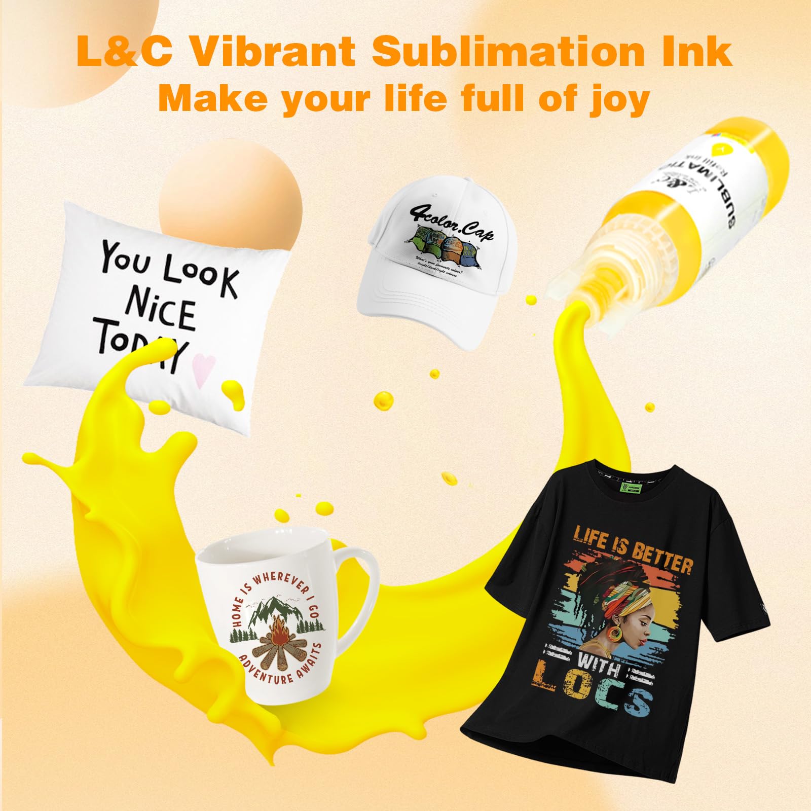L&C Atrament sublimacyjny 500 ml do drukarki Epson Ecotank 2400 ET2830 2815 4810 ET2720 ET2760 ET2750 ET2850 EcoTank (KKCMY)