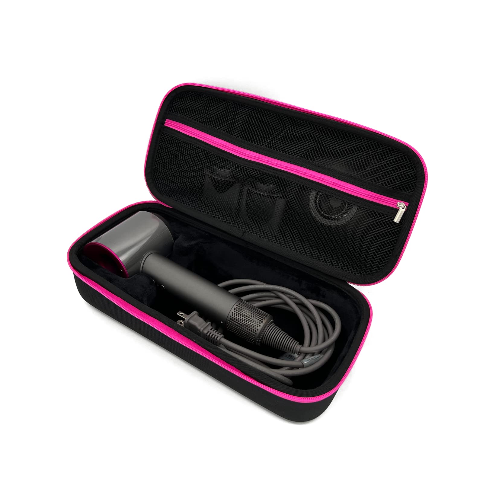 hard case for Dyson hair dryer hard travel storage Caring Case with All Attachments Pink Zipper
