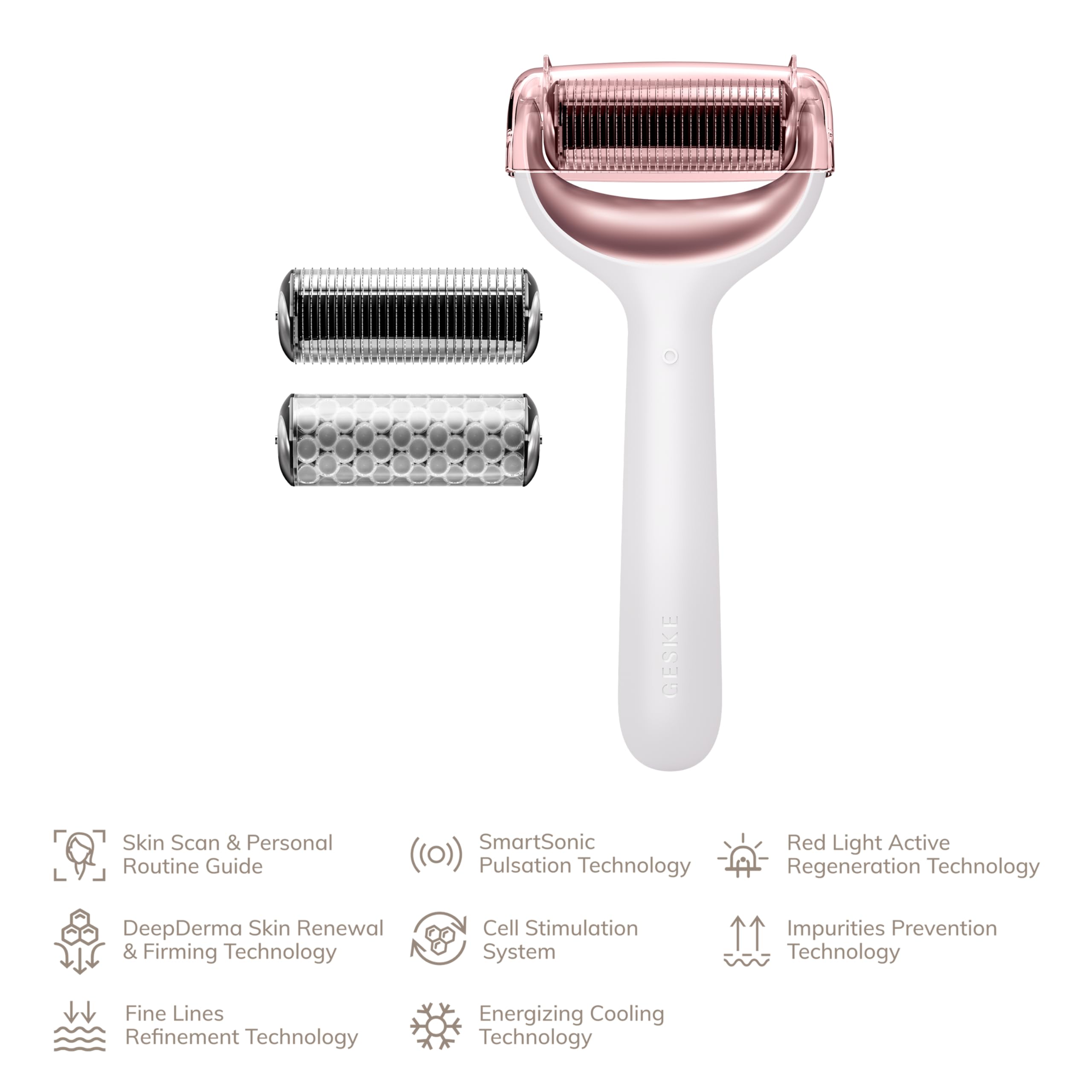 GESKE SmartAppGuided MicroNeedle Face & Body Roller | 8 in 1 | Derma Roller | Electric roller | Microneedling device | Needle roller | Beauty roller for face and body - Image 4