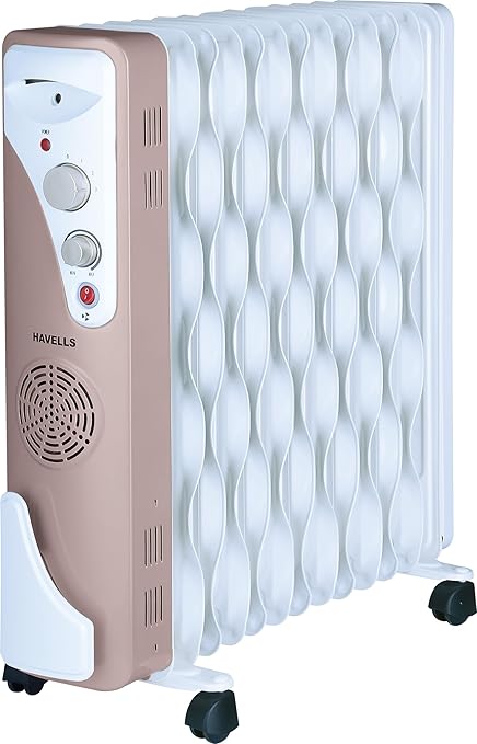Havells OFR 13 Wave Fins with Fan - Beige, 2900 Watts Heater