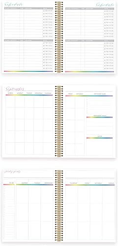 Miniatura 3 de Paper House Productions Planificador de 12 meses sin fecha de 9.5 pulgadas con calcomanías de bandera de mes y evento, vida estudiantil