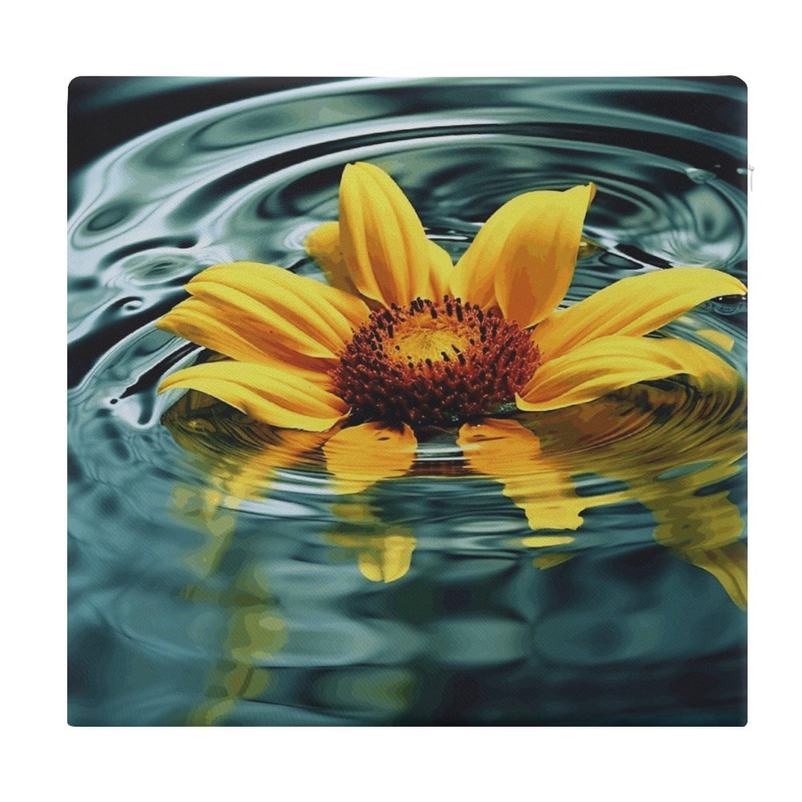 Adfgyerh Style Sunflower In Water Cushions Memory Foam For Adults, Seat Cushion Chair Pads Soft, Square Pillows For Dining, Kitchen, Office, Patio Chairs