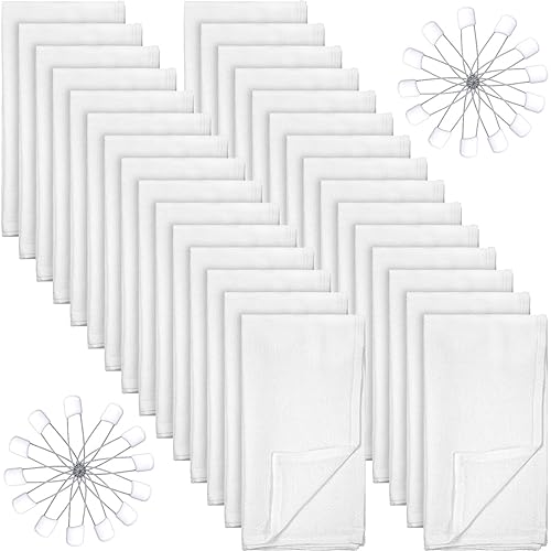 Zomiboo Paquete de 30 pañales de algodón con diseño de pájaro para bebés, grandes, 27 x 27 pulgadas, reutilizables, con 30 pasadores de pañales para