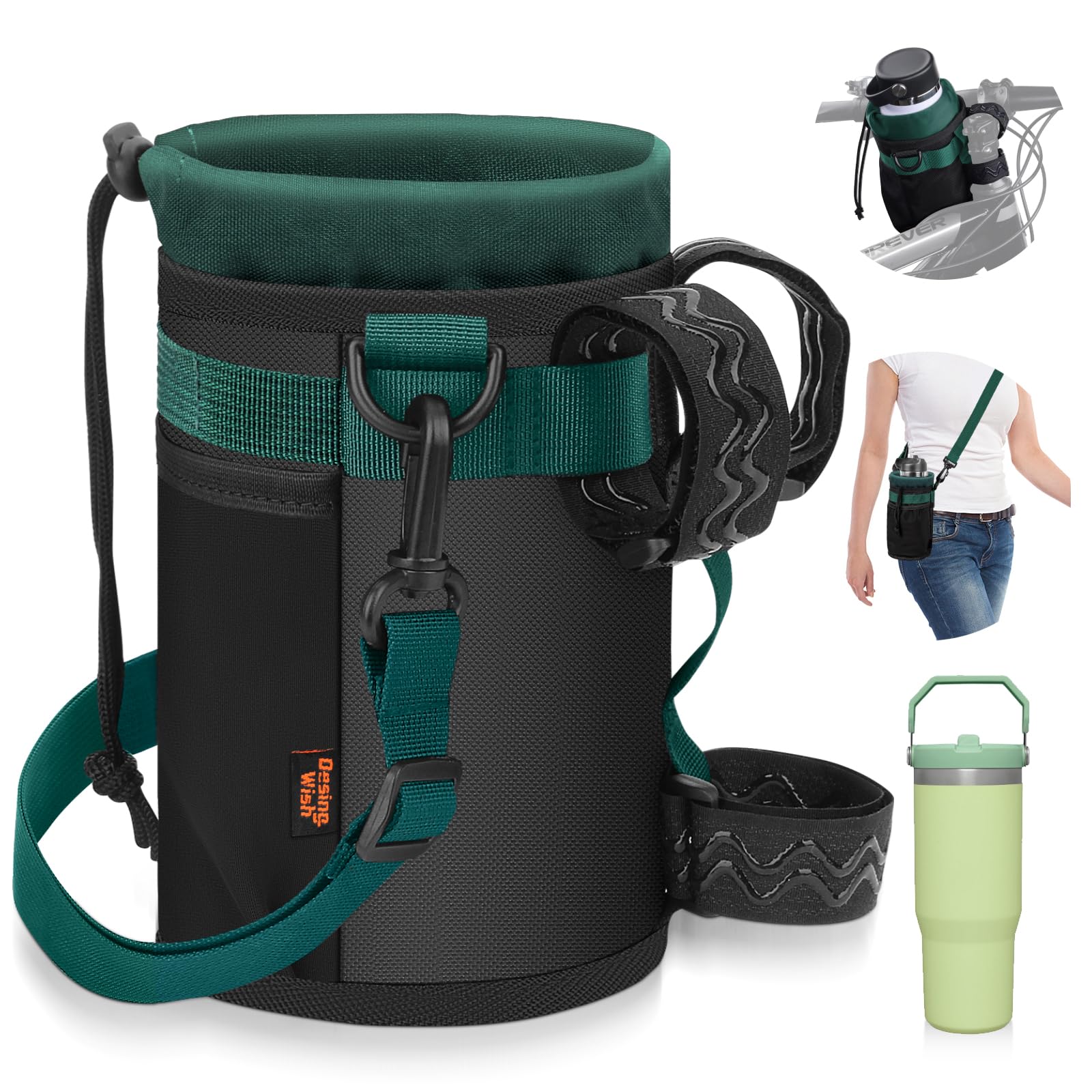 Desing Wish 24-40 oz Flaschenhalter Fahrrad Getränkehalter Ohne Schrauben mit Schultergurt Handykette Universal Trinkflaschenhalter Fahrradflaschenhalterung Getränke Halterung Wasserflaschenhalter