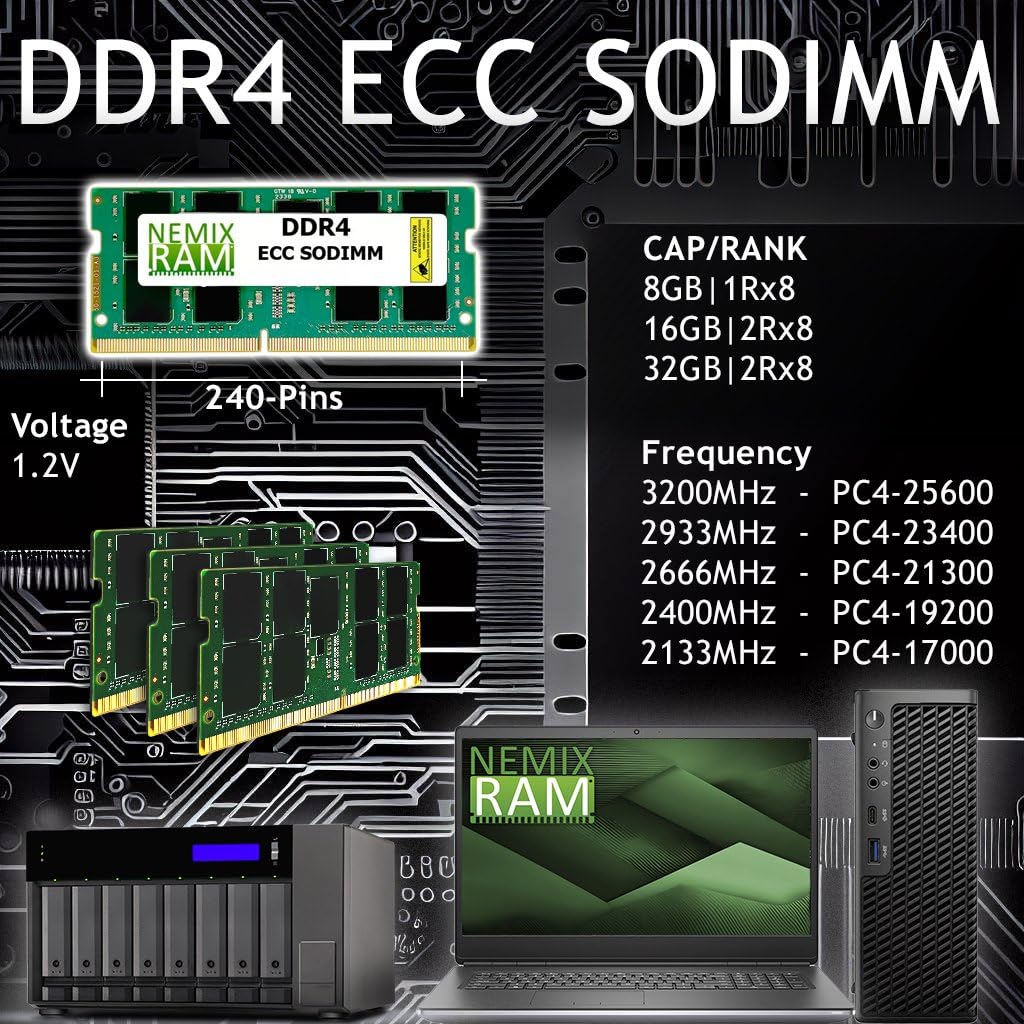 16GB 1X16GB DDR4 2666MHZ PC4-21300 2Rx8 1.2V CL19 260-PIN ECC
