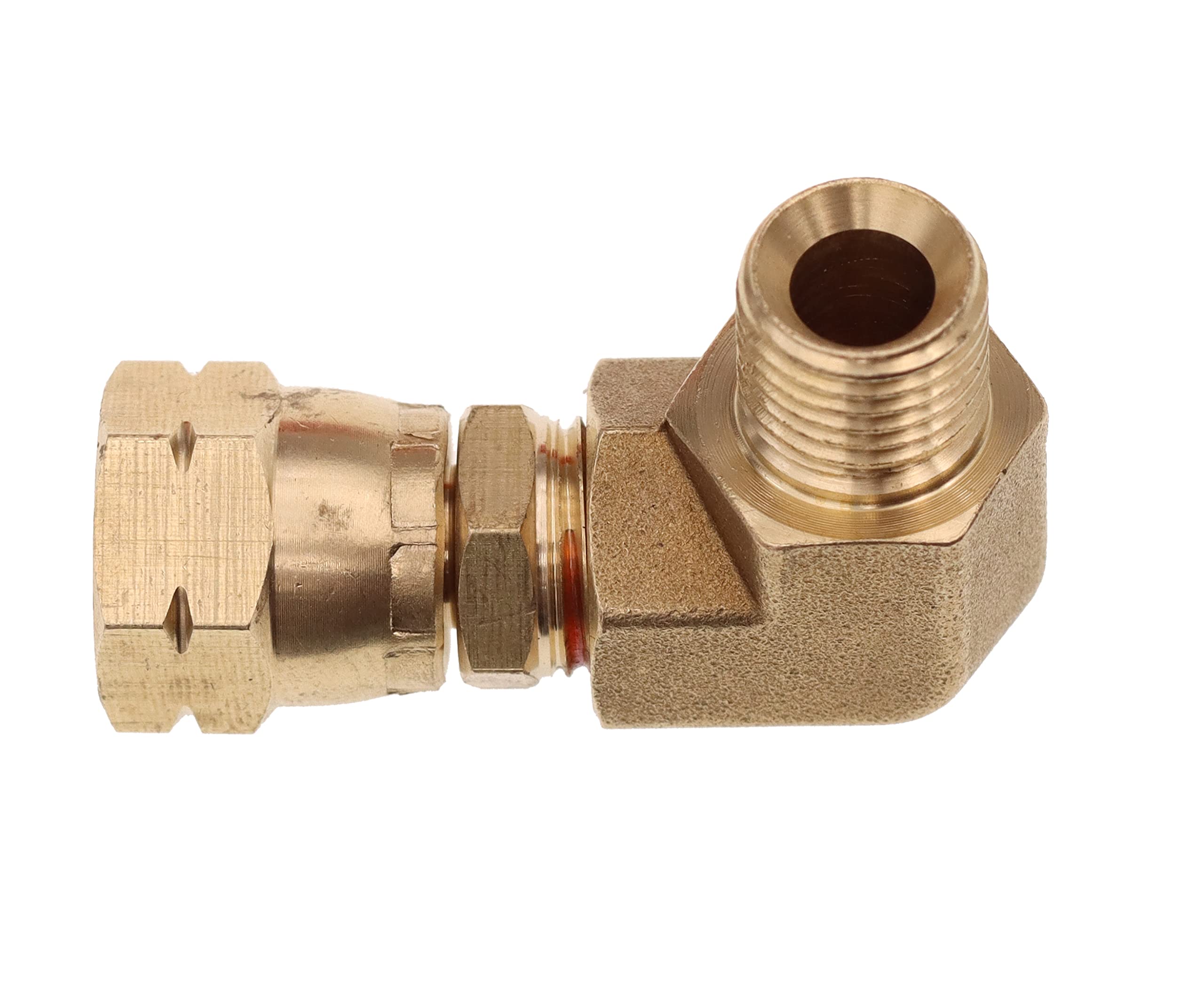 METER STAR Raccordo di ingresso gas a filettatura sinistra da 1/4", raccordo a 90 gradi per il collegamento di regolatori di pressione, regolatori di gas, rubinetti e tubi del gas, nonché per