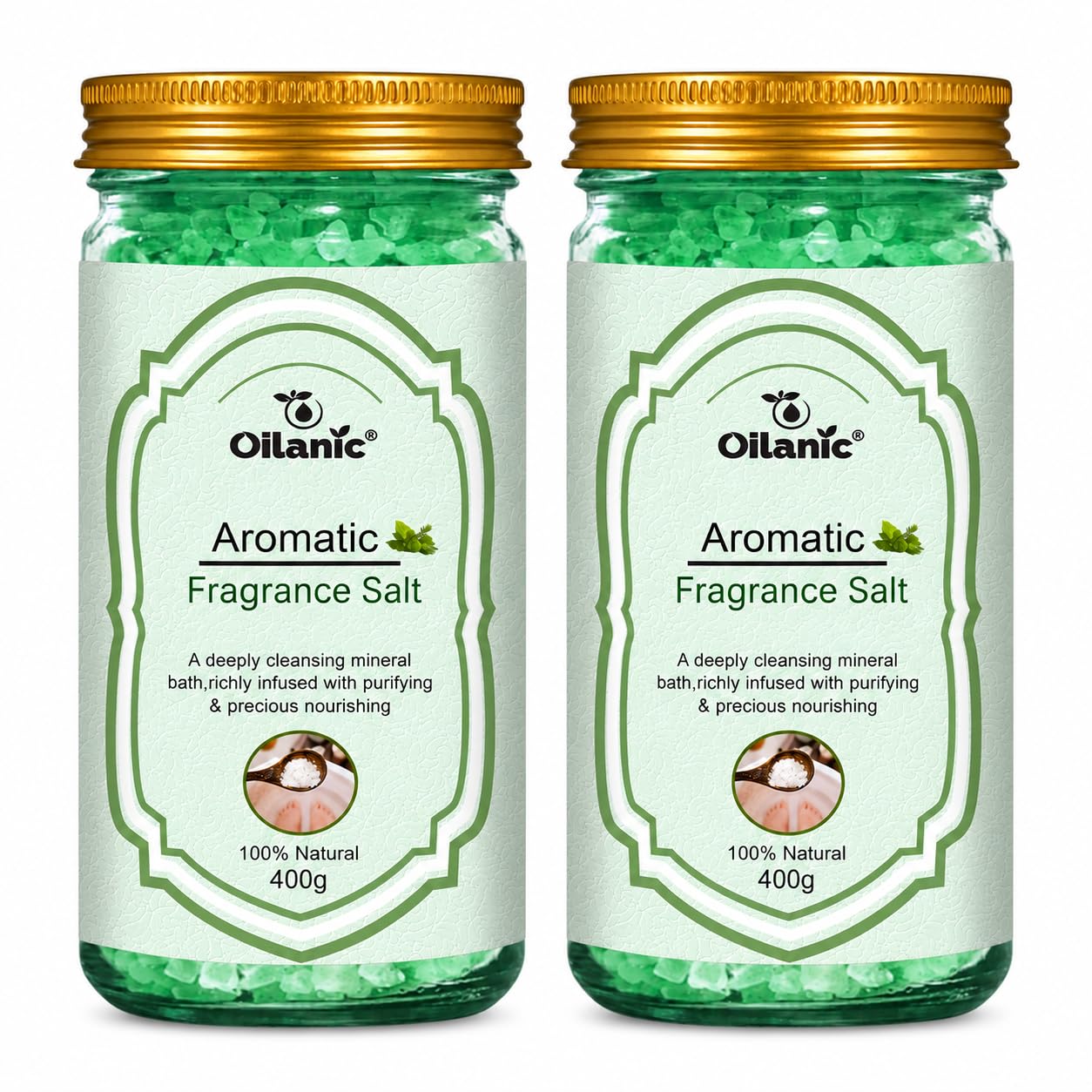 Aromatic Aromatic Mineral Bath Salt for Bath Soak | Scented Spa Bath Crystals | 400 grams Epsom Salt for Body Wash Pack of 2-image-9