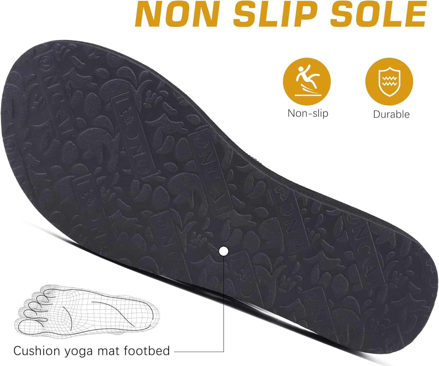 ONCAI Women's Flip Flops with Rhinestone, Arch Support Yoga Mat Comfort Walking Summer Beach Thong Sandals with Plantar Fasciitis Rubber Soles US Size 5-11 - Image 7