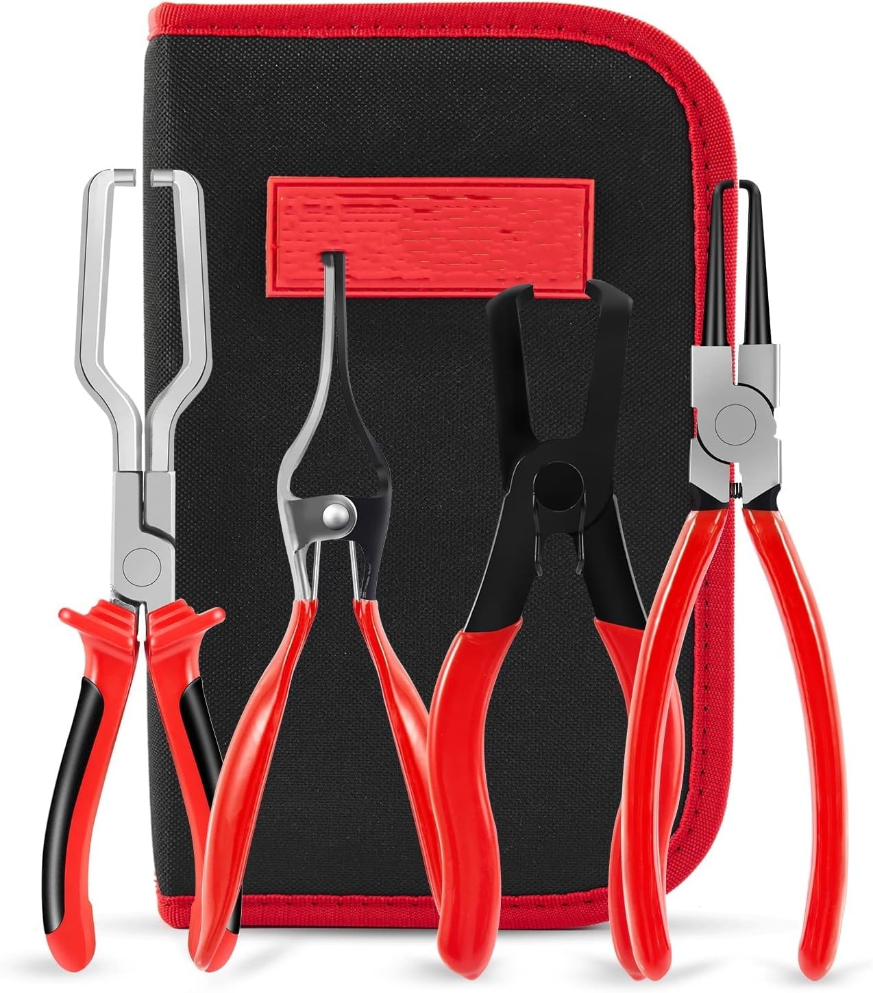 4 Pcs Fuel Line Disconnect Tool Set - 80 Degree Disconnect Pliers & Hose Remover Pliers - 9 Inch Fuel Filter Caliper Set for Auto Maintenance