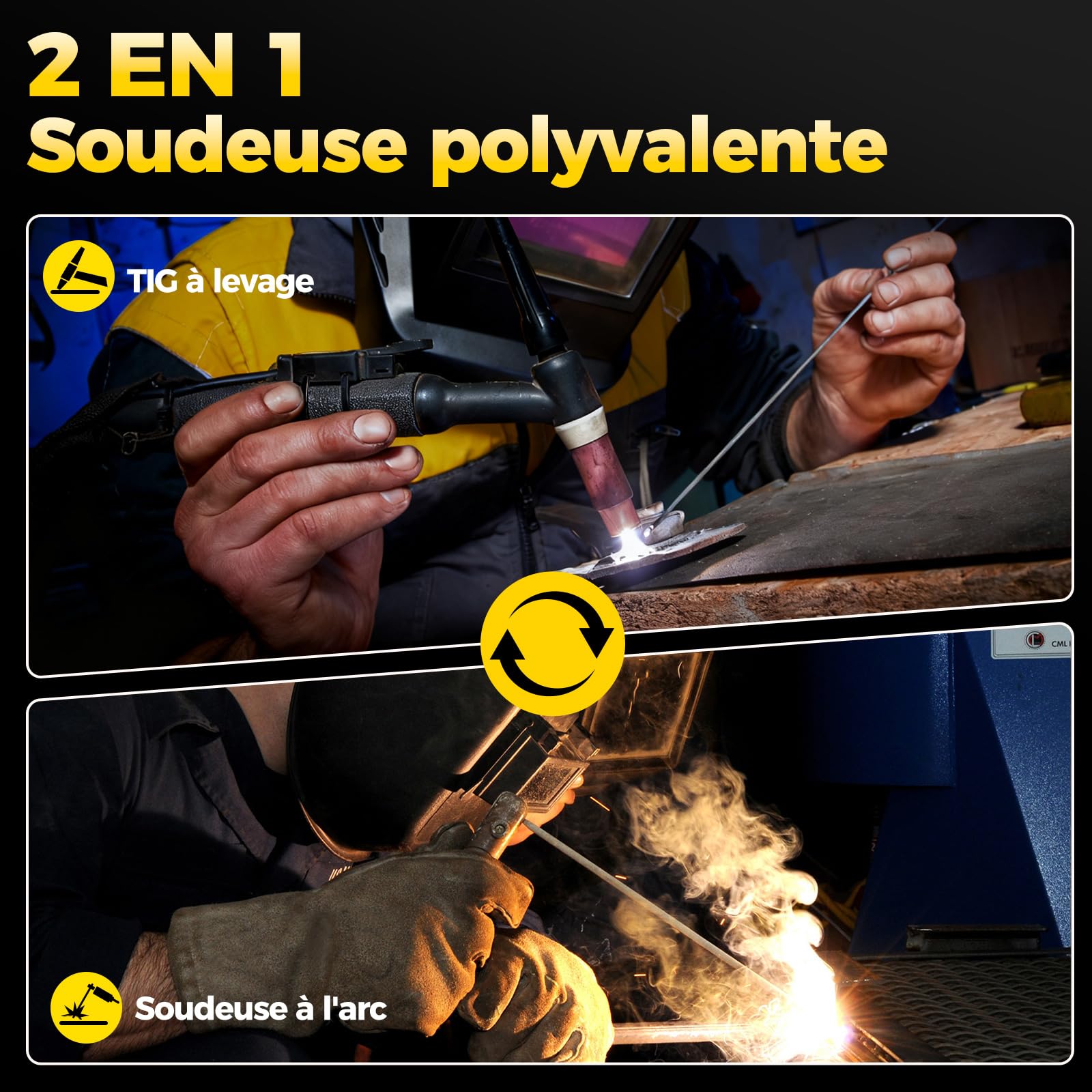 haxiaoer ARC205 Poste a Souder ARC – 205A 230V DC Poste à Souder Inverter avec Lift TIG, Affichage LED, Anti-stick, Hot Start, ARC Force, 10 électrodes