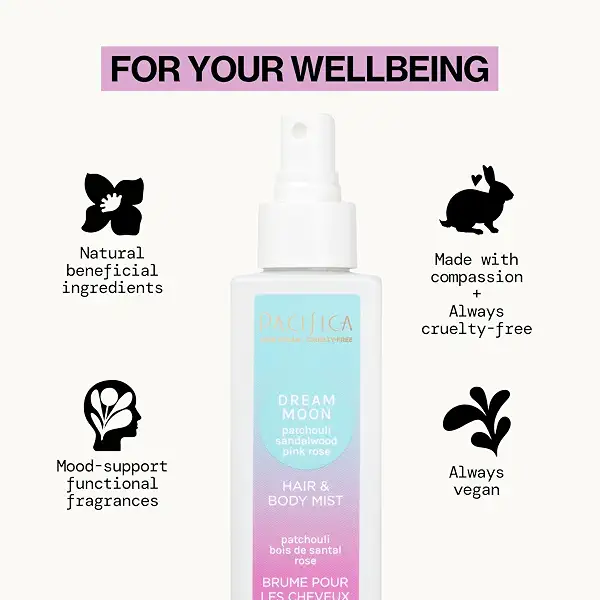 Pacifica Hair Perfume & Body Fragrance Spray Mist - Dream Moon with Vanilla, Almond & Spices – Alcohol-Free, Vegan & Cruelty-Free, 6.5 oz 8