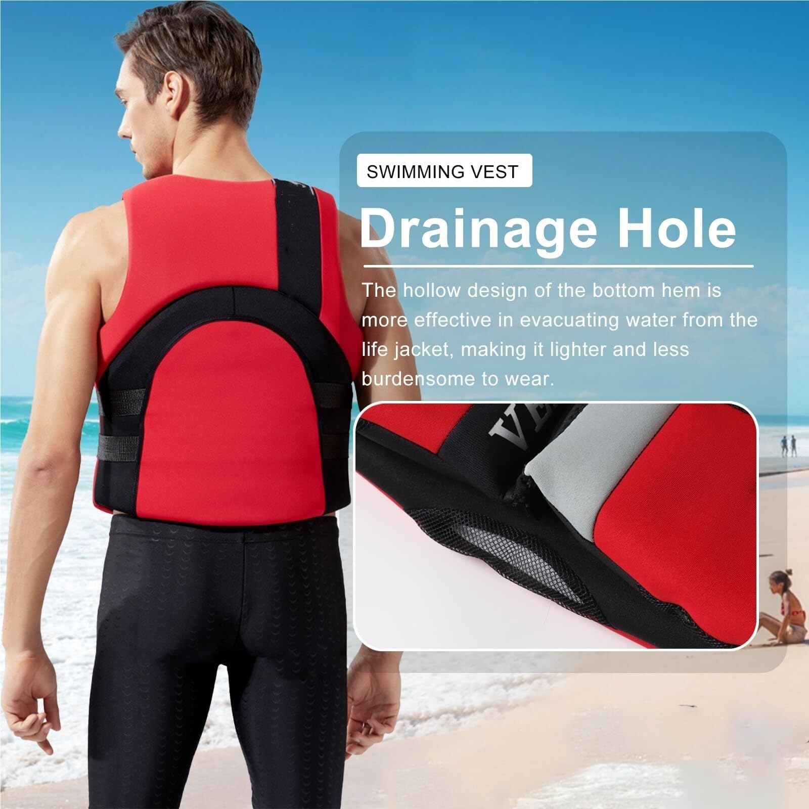 Veste de Kayak Adulte avec Fermeture Éclair, Veste de Kayak Réglable for Kayak, Pêche, Surf, Voile, Natation, Sports Nautiques