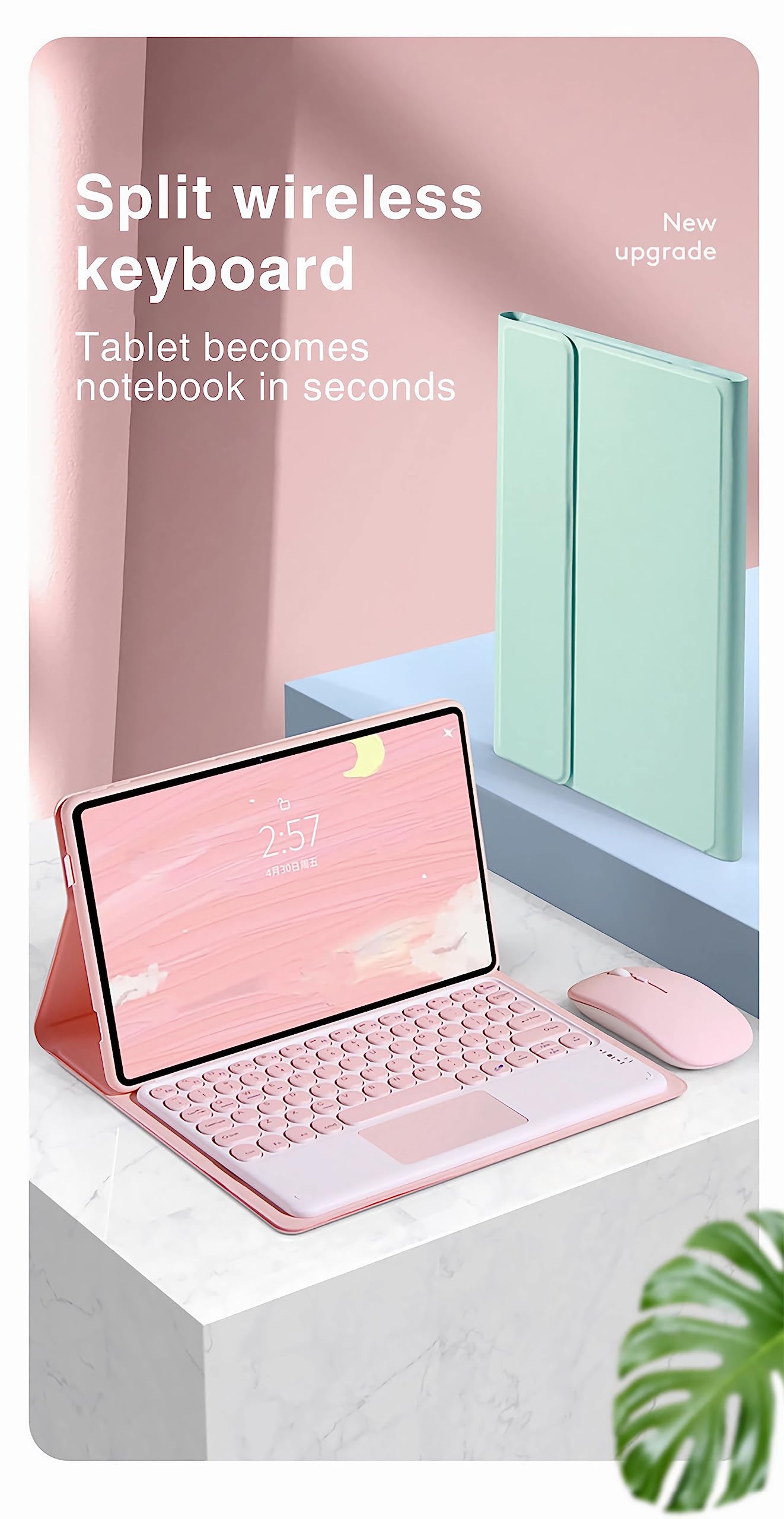 Klawiatura Bluetooth dla iPad Air 5/4, etui na klawiaturę z touchpadem dla iPad Pro 11 cali 2022/2021/2020/2018, bezprzewodowa klawiatura Bluetooth z touchpadem,Green 02