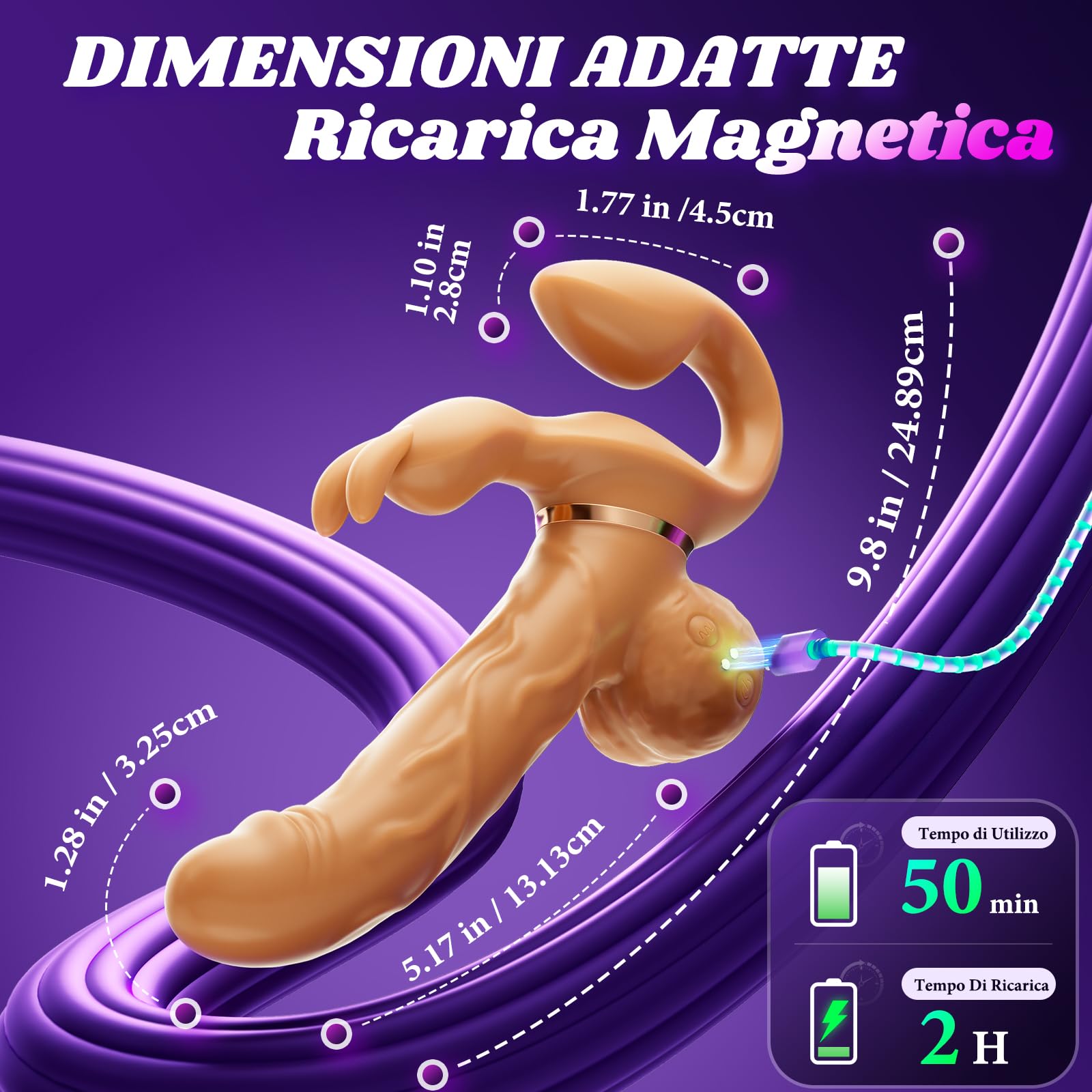 Sex Toys Vibratoreper Donna Professionale Clitoride - Strapon Dildo Anale Stimolatore Clitoride Femminile con Spinta e Vibrazione Pene Vibratore Realistico Sexy Toys Sessuali per Donna Coppie Lesbiche
