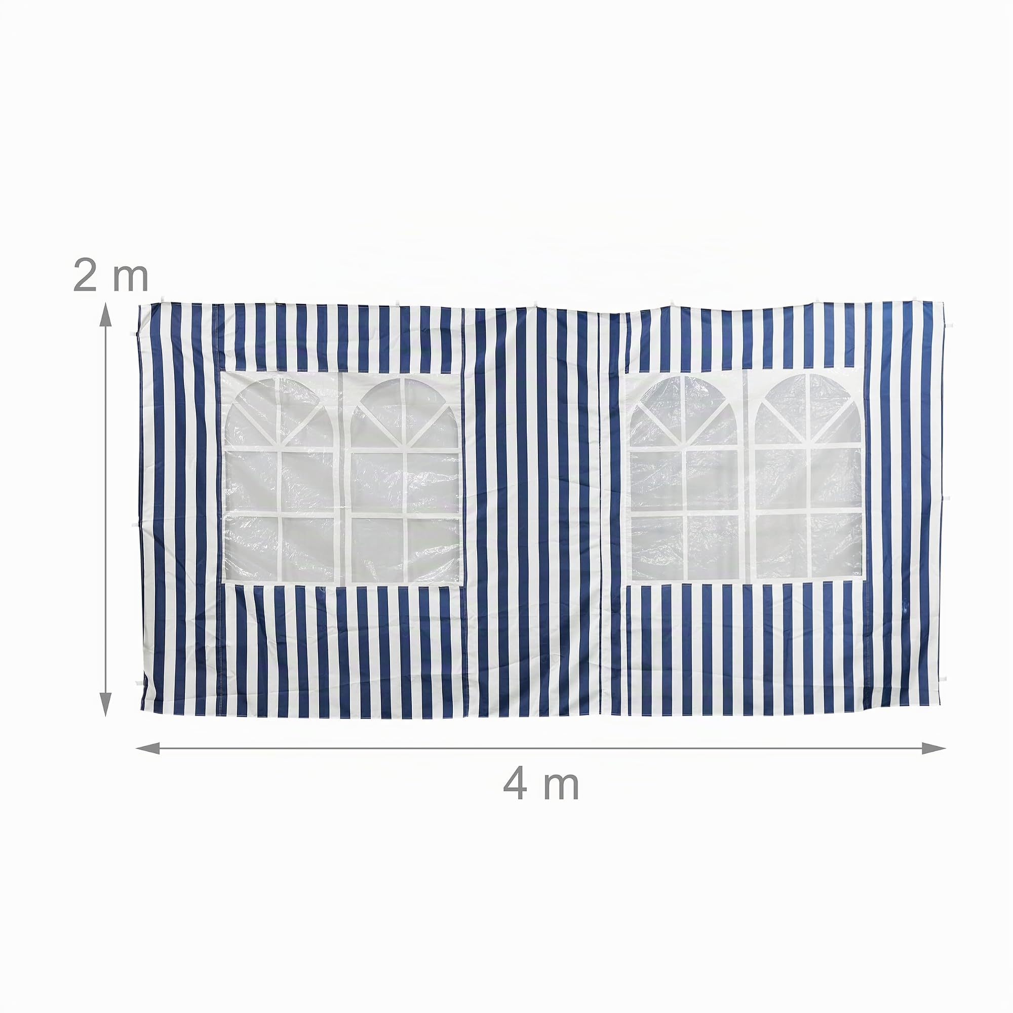 Relaxdays Laterales Carpa 3x4m, Set de 3, Impermeables, Cerramientos con Cierre de Contacto, Poliéster, Azul y Blanco