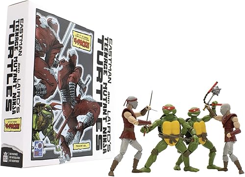 THE LOYAL SUBJECTS Teenage Mutant Ninja Turtles BST AXN Foot Soldiers and Michelangelo + Leonardo Comic Inspired Combo 4-Pack – Diamond PX 40