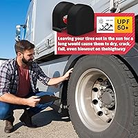 Vista 3 de K-Musculo - Juego de 2 fundas para neumáticos de RV, cubiertas impermeables para ruedas de RV, remolque de viaje, cámper, camión, SUV