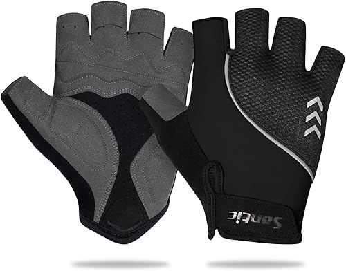 Miniatura 2 de Santic Guantes de ciclismo, guantes de ciclismo de medio dedo, guantes de conducción en carretera con almohadilla antideslizante que absorbe los