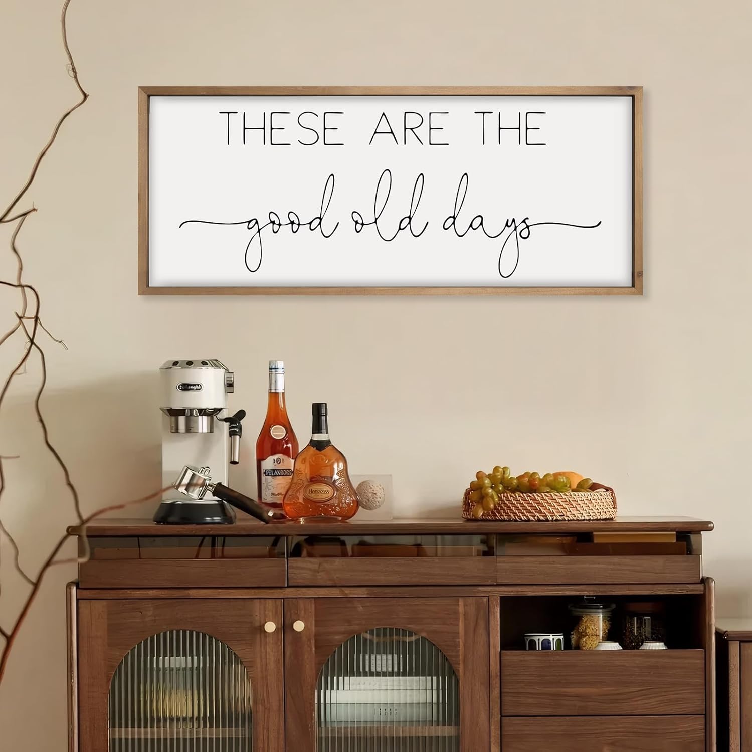 35×11.8 Inches These Are The Good Old Days Sign, Wooden Family Motivational Quote Wall Art, Living Room Bedroom, Rustic Farmhouse Home Decor
