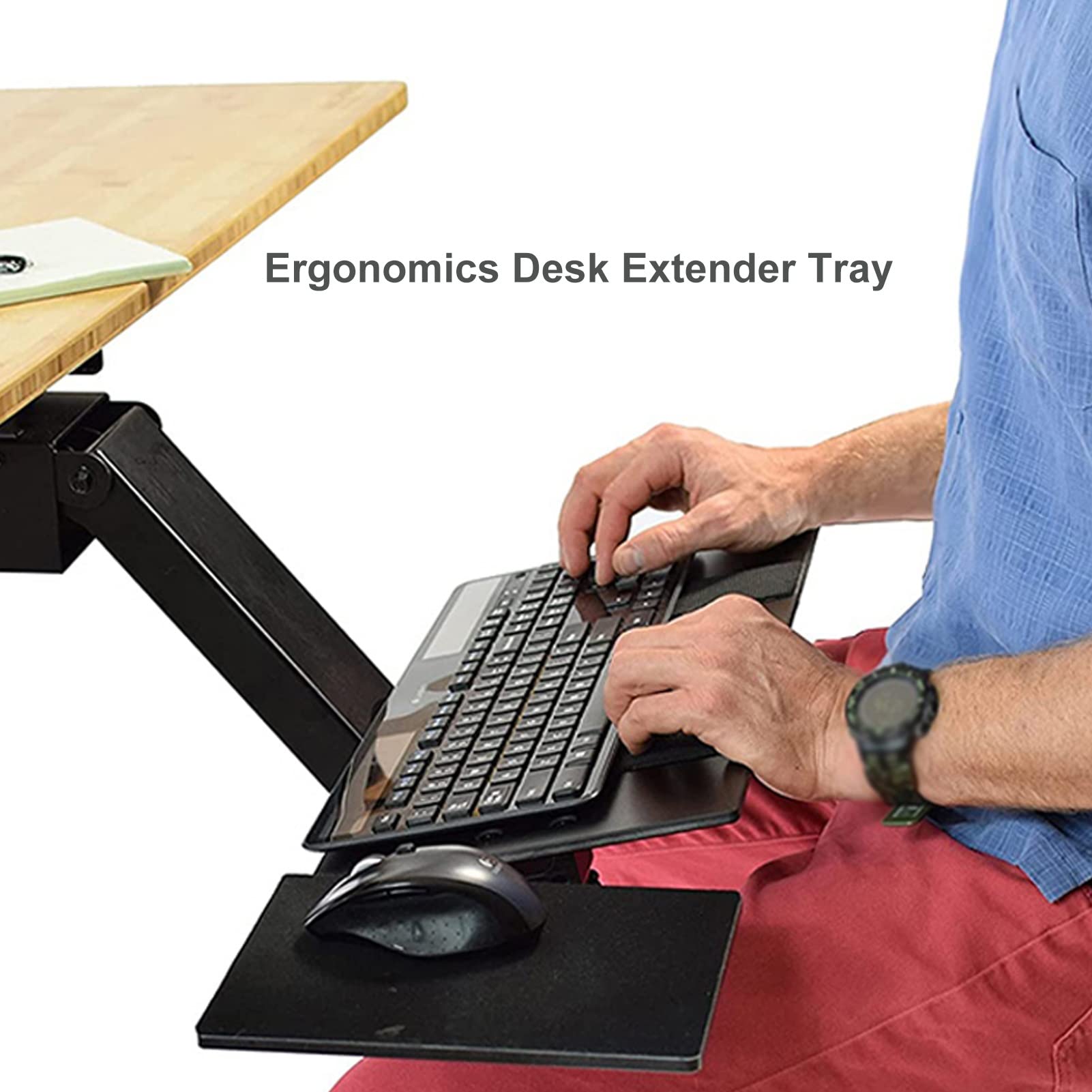 Amazon.co.jp: キーボード用トレイ デスク下 引き出し式 人間