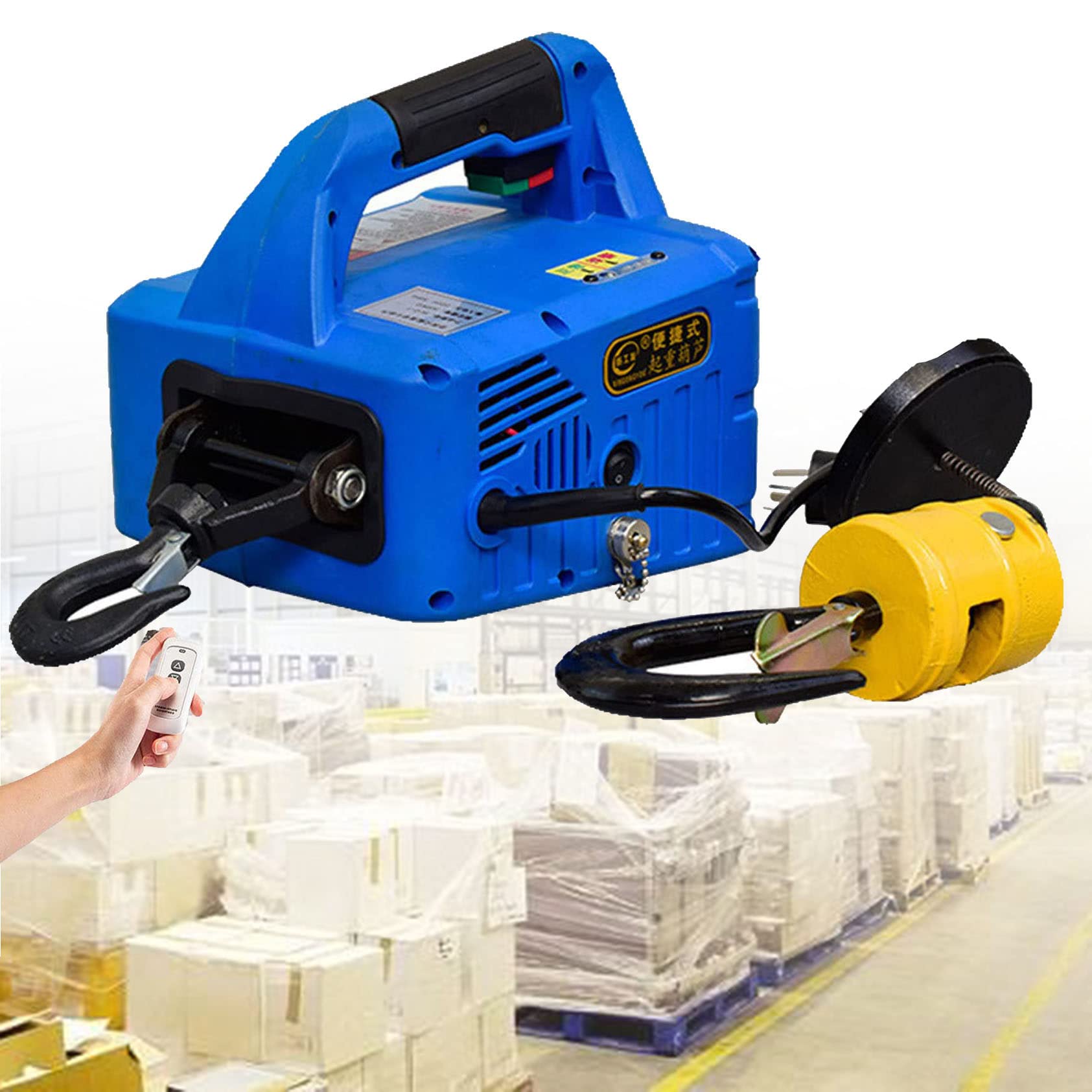 KELELM 3-in-1 Electric Hoist Winch - 1100Lbs Capacity, 1.5KW, 25ft Lift, Wireless Remote, 110V (For Garage, Shop, Towing)